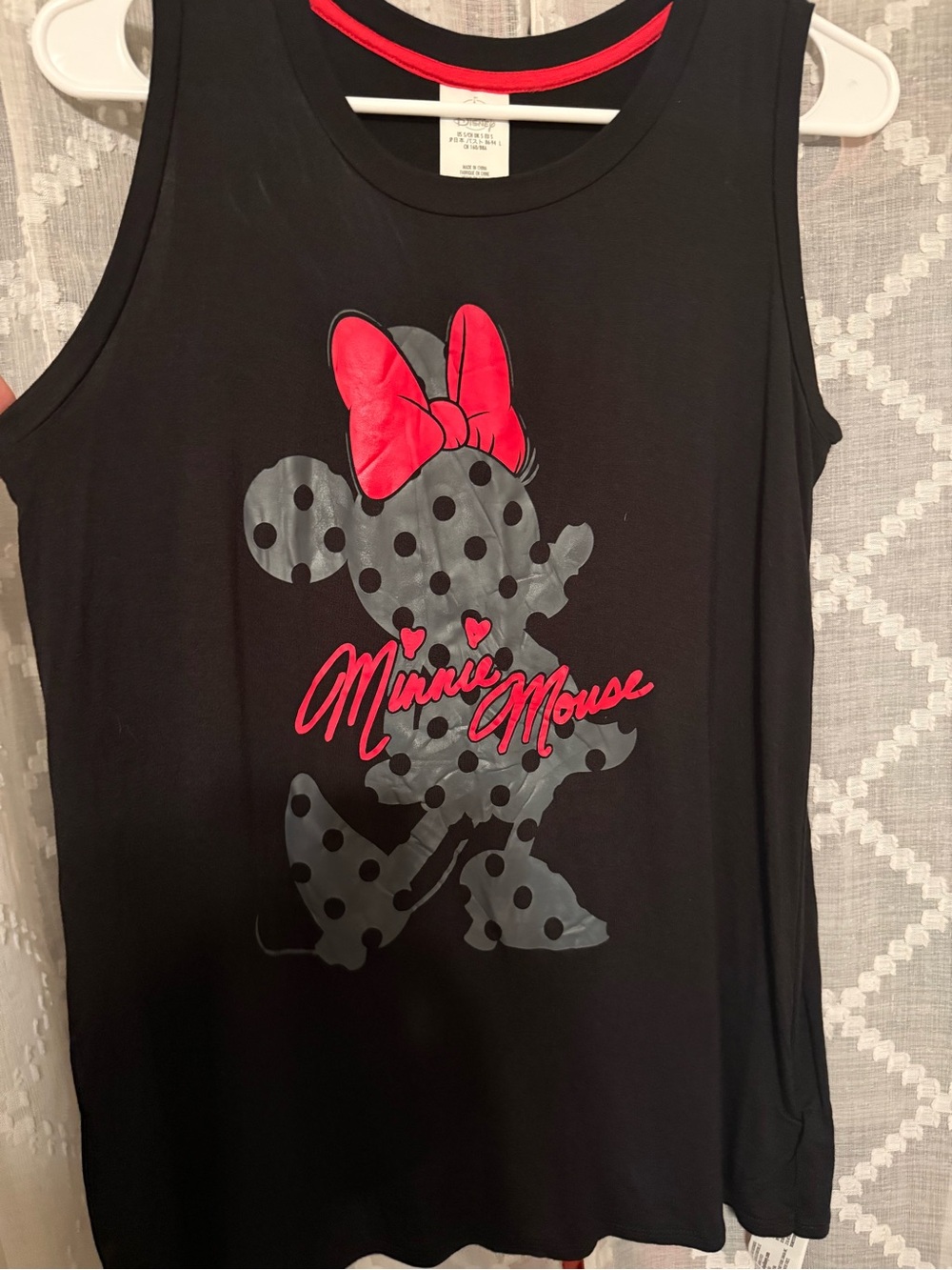 Disney Black Cover up or sleep shirt with Red Minnie Bow
